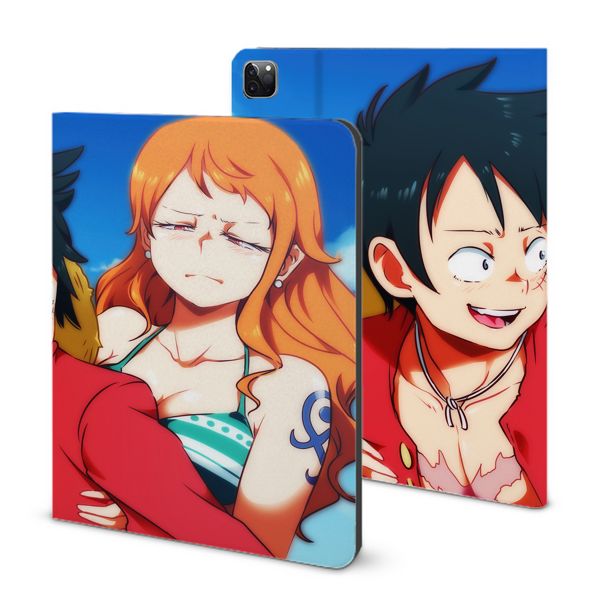 ワンピース ONE PIECE IPad ケース ブック型 PUレザー TPU 耐衝撃 軽量 薄型 ペン収納なし 全面保護 IPad 各モデル対応